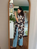 Camicione marrone a fiori