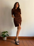 Abito di cotone marrone