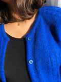 Cardigan bluette mohair fatto a mano