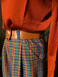 Pantalone Alberto lana quadretti multicolor