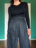 PRE ORDINE • Pantalone sartoriale con le pince lana nera striata