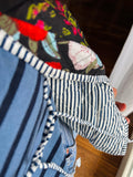 Gilet trapuntato nero e blu