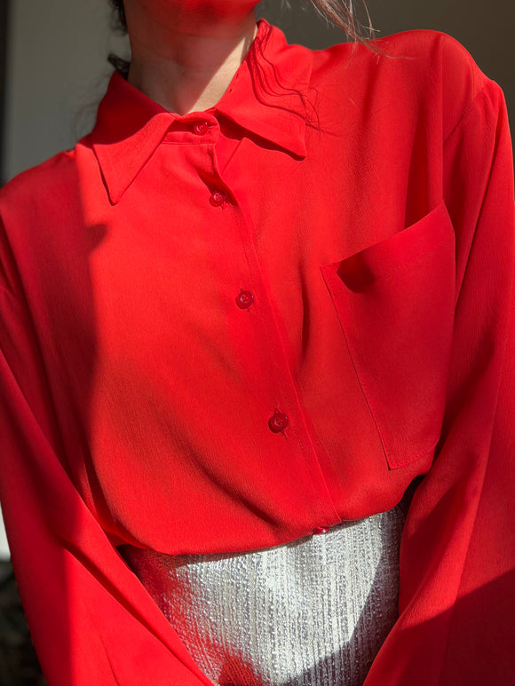Camicia sartoriale seta rossa