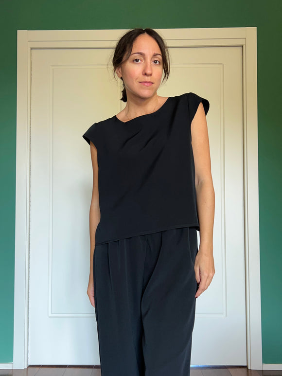 Maglietta sartoriale nera stretch