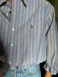 Camicia Gilbi Ralph Lauren azzurra righe arancioni