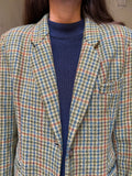 Blazer verde pied de poule colorato