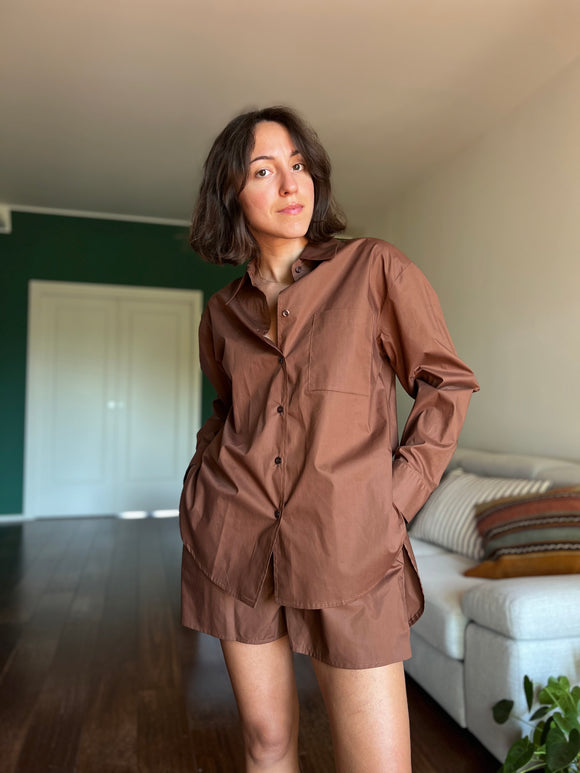 PRE ORDINE • Camicia ampia marrone