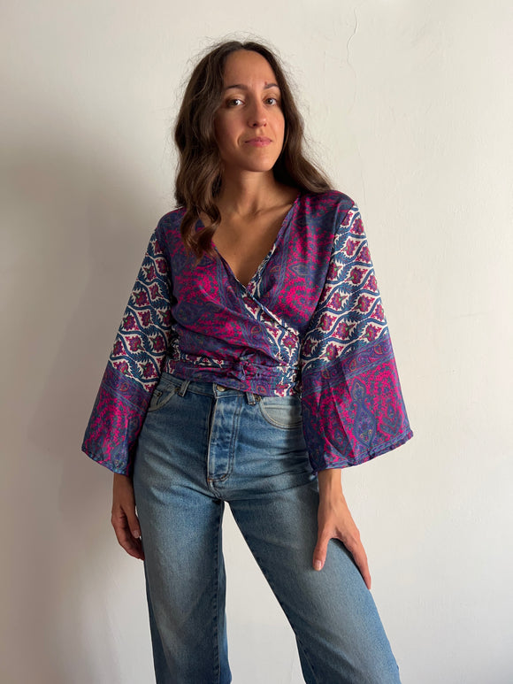 Camicia incrociata ciclamino