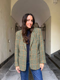 Blazer verde pied de poule colorato