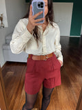 Pantaloncino bordeaux taglio maschile