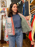 Giacca trapuntata double-face • modello cardigan • patchwork bianca