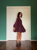 Abito con cintura satin vinaccia chiaro