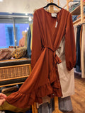 PRE ORDINE • Abito a portafoglio cupro wash terracotta