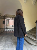 Giacca pelle scamosciata nera