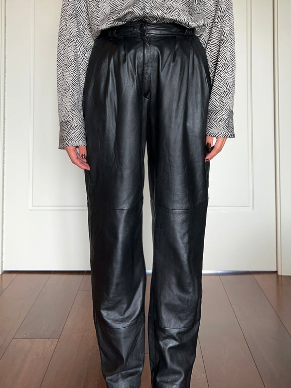 Pantalone di pelle nero
