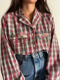 Camicia tartan con ricami
