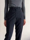 Pantalone di lana blu slim
