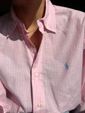 Camicia Ralph Lauren quadretti rosa chiaro