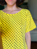 Maglietta schiena nuda gialla pois