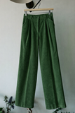 Pantalone Alberto di velluto a coste verde