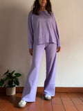 Pantalone di lana lilla