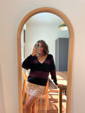 Pullover a righe vinaccia