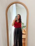 Top di seta bordeaux