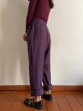 Pantalone a quadretti viola