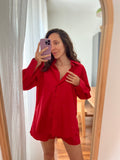 Camicia ampia cotone rosso