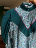 Camicia con inserti in velluto ottanio