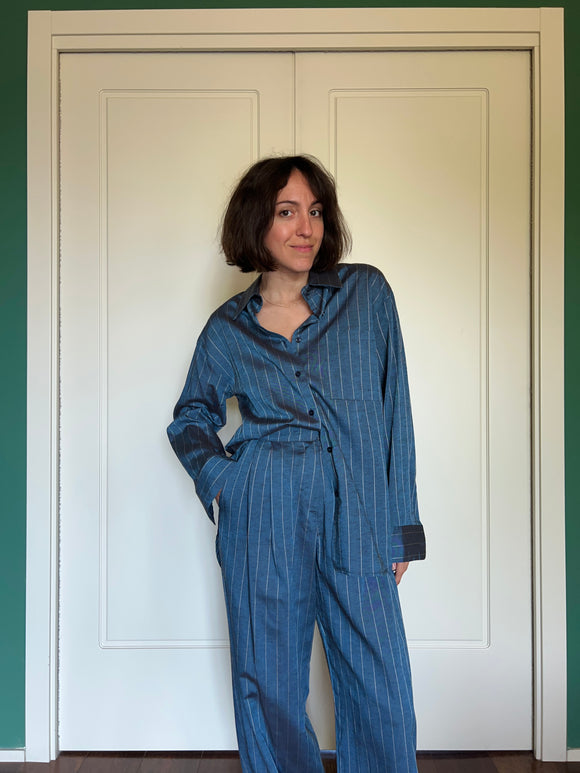 Camicia sartoriale lino righe