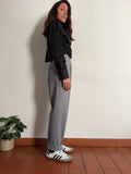 Pantalone a vita alta grigio