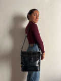Borsa rettile blu scuro