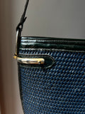Borsa secchiello vimini blu