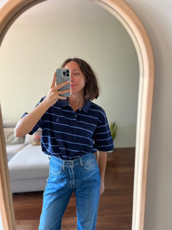 Polo Ralph Lauren blu righe azzurre