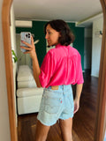 Camicia fuxia di seta