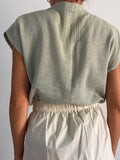 Blusa verdina di lino