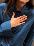 Camicia ampia petrolio
