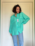 Camicia di seta verde acqua