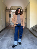 Blazer di cachemire con colletto di velluto