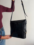 Borsa rettile blu scuro