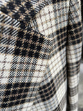 Blazer a quadri bianco-nero-beige