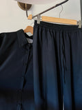 Pantalone sartoriale con elastico sul fondo satin nero