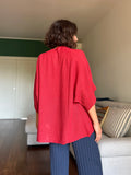 Kimono in maglia di cotone fragola