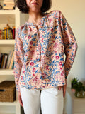 Camicia stampata con laccetto cipria