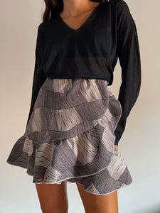 Gonna corta jacquard oro-argento