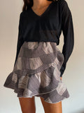Gonna corta jacquard oro-argento