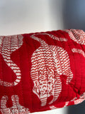 Beauty case di cotone rosso tigri