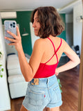 Body rosso con incrocio