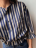 Camicia Gilbi Lacoste righe blu e beige